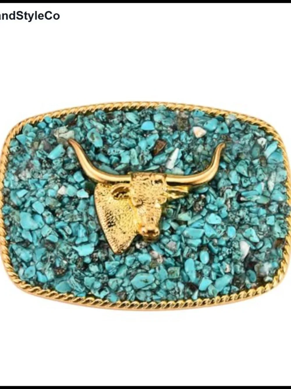 Vintage Western Horse Belt Buckle, Turquoise, Zinc Alloy, Snap On